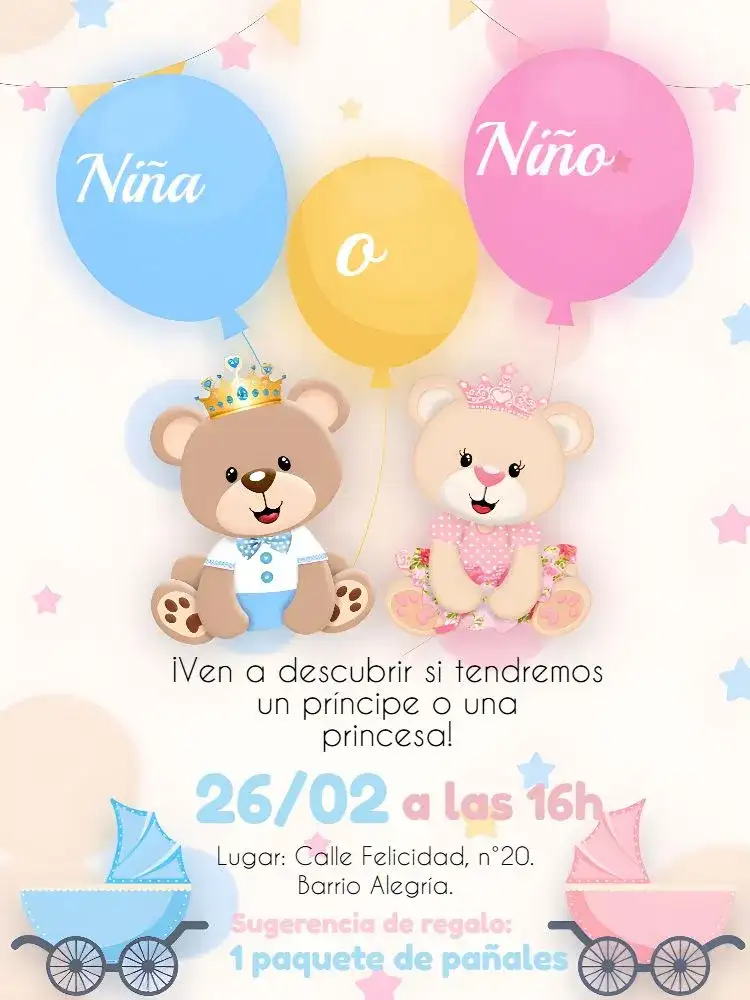 Baby Shower Ositos de la Realeza Azul