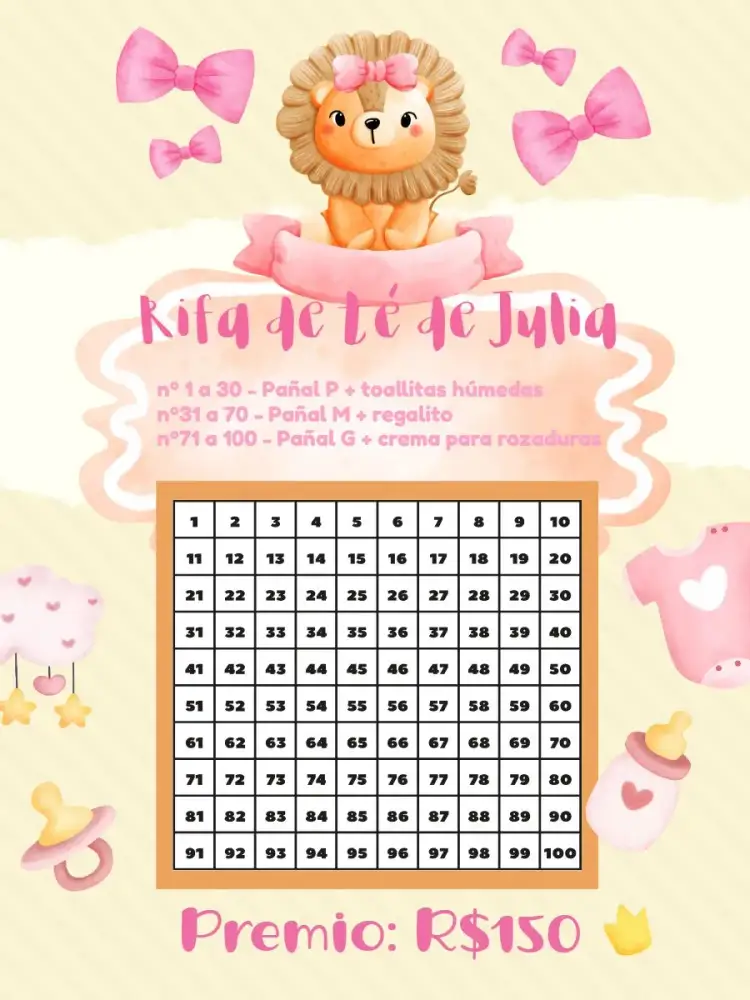 Invitación Baby Shower Raffle Tea Little Lioness Tea – tema Té Rifa safari, animales, azul claro, divertido, infantil, moderno