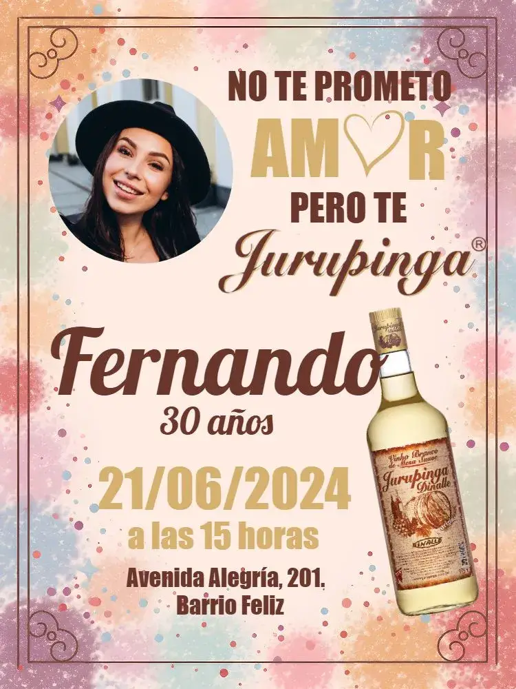Invitación Jurupinga Con Foto Bebida
