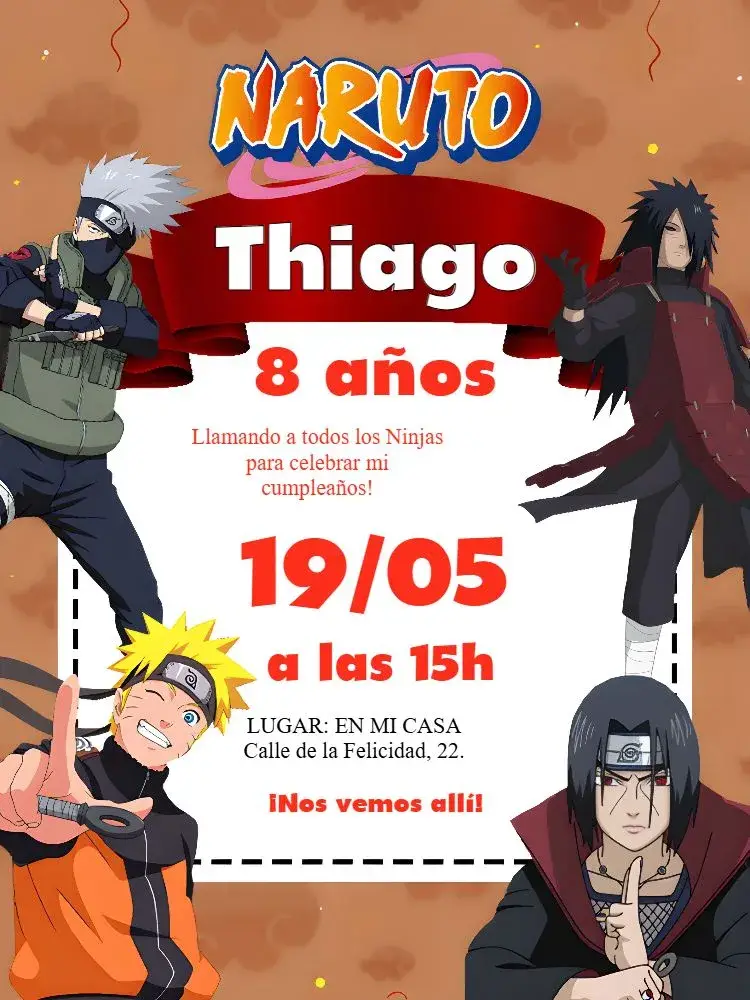 Invitación Naruto Konoha