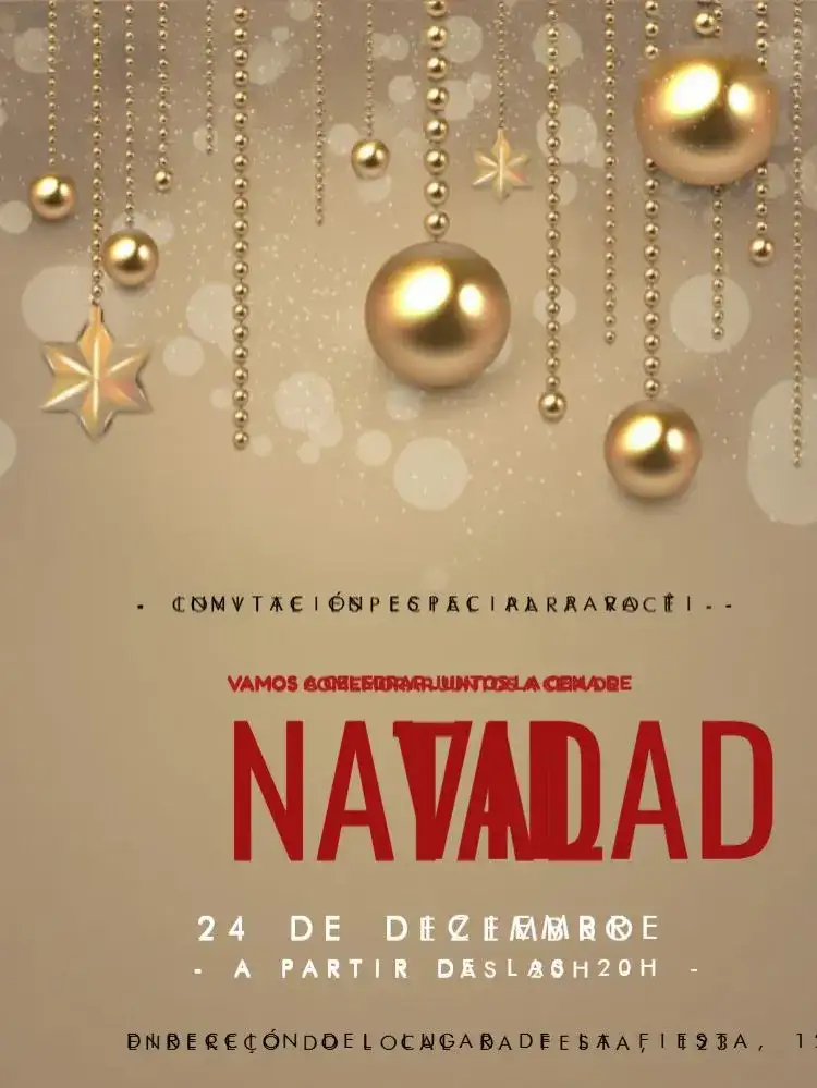 Invitación Para Cena De Navidad Noel – tema Fechas Conmemorativas dorado, elegante, festivo, clásico, navideño, moderno