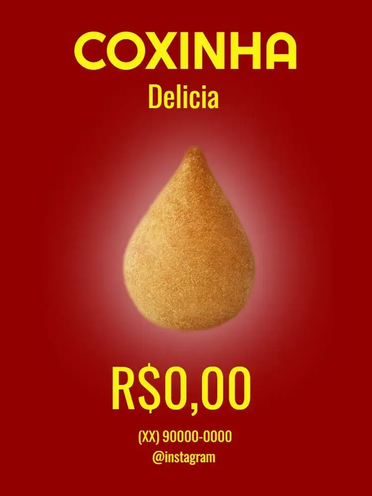 Invitación Publicación Para Cafetería Promoción de Coxinha