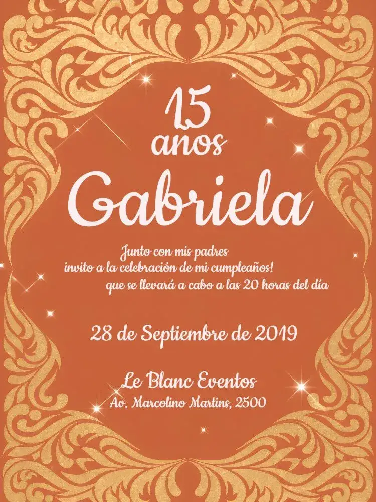Invitación 15 Años Rosa - Arabescos