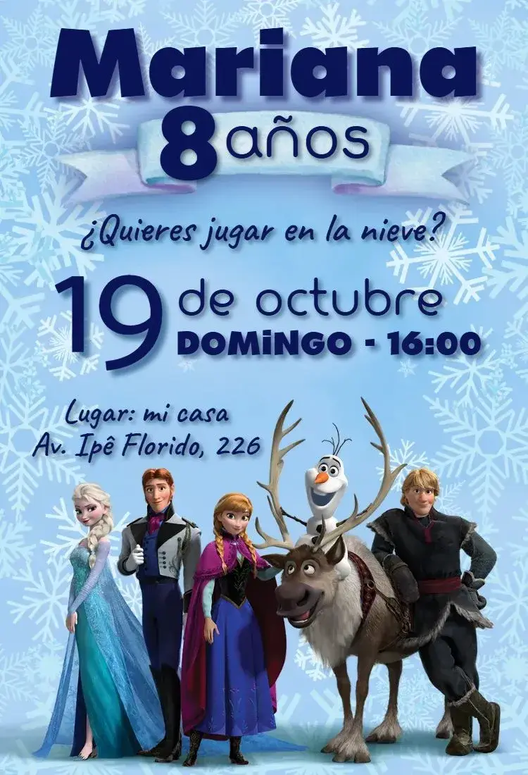 Invitación Frozen Elsa