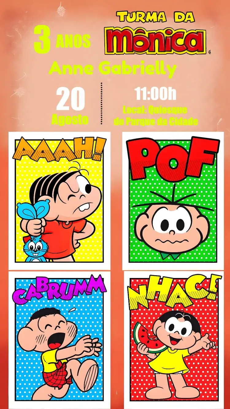 Invitación Turma Da Mónica Cebolinha
