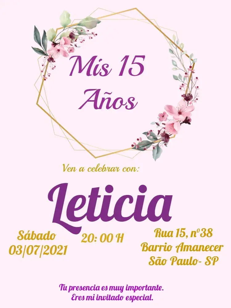 Invitación De 15 Años Floral Flores