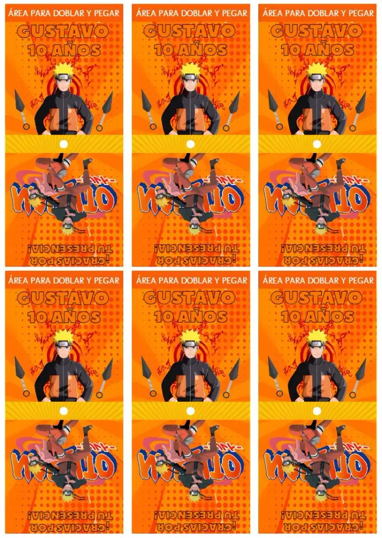 Invitación Cubierta Para Piruleta Naruto Capa