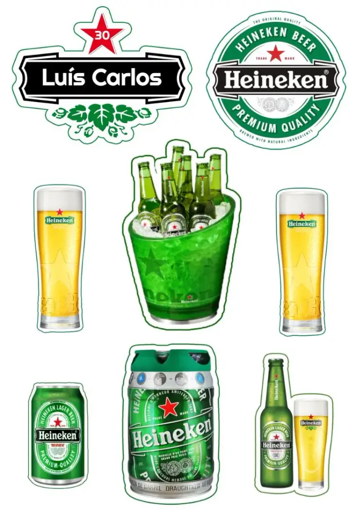 Invitación Topo De Bolo Heineken Negro editable y personalizable