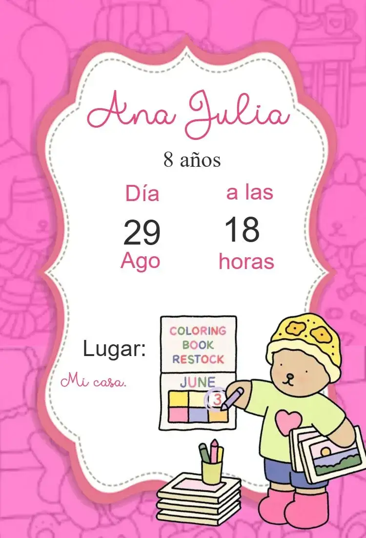 Invitación Invitación cumpleaños Bobbie Goods – tema 15 años moderno, colorido, joven, divertido, elegante