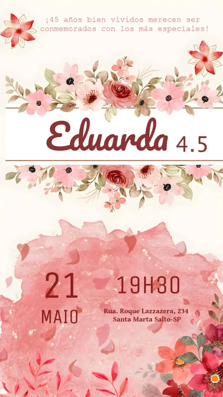 Invitación Flores Acuarela Floral – tema Cumpleaños floral, acuarela, colorido, artístico, elegante