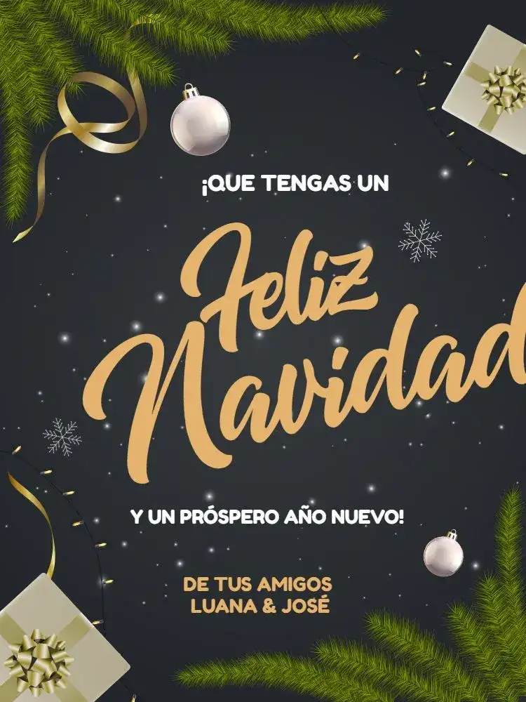 Tarjeta De Navidad Elegante Verde Celebración