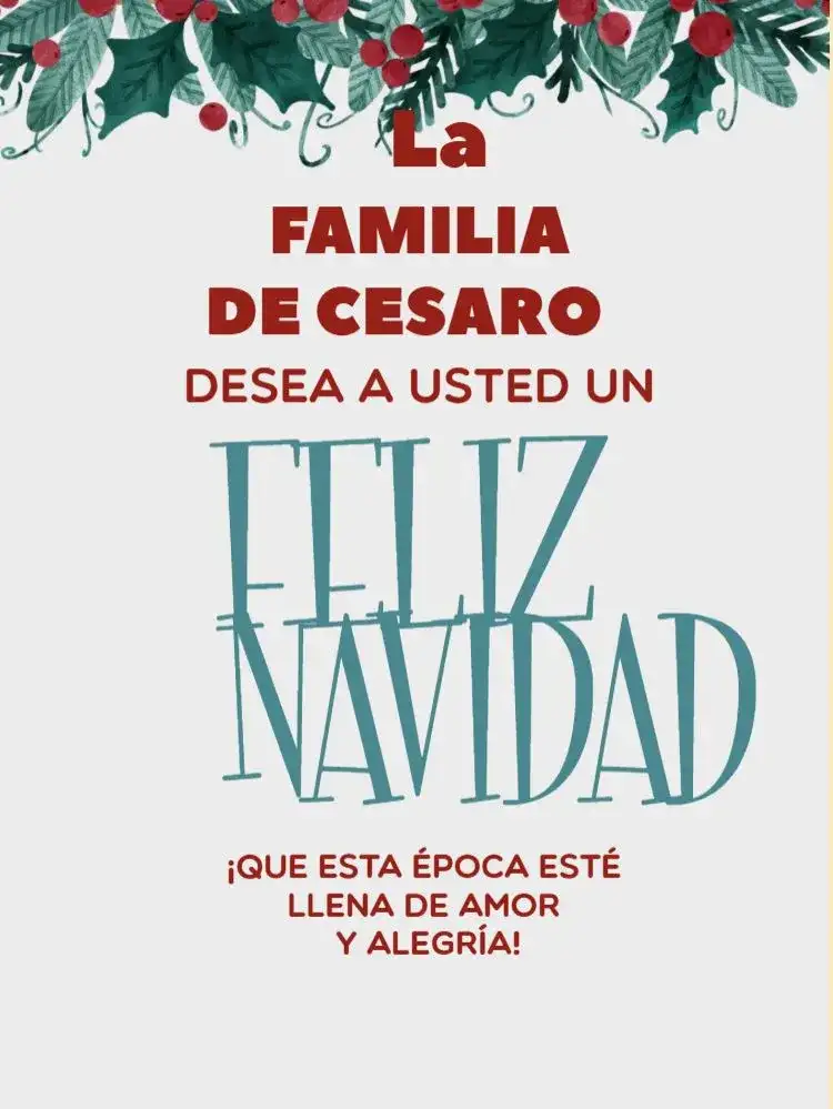 Tarjeta De Feliz Navidad Hojas Luces intermitentes