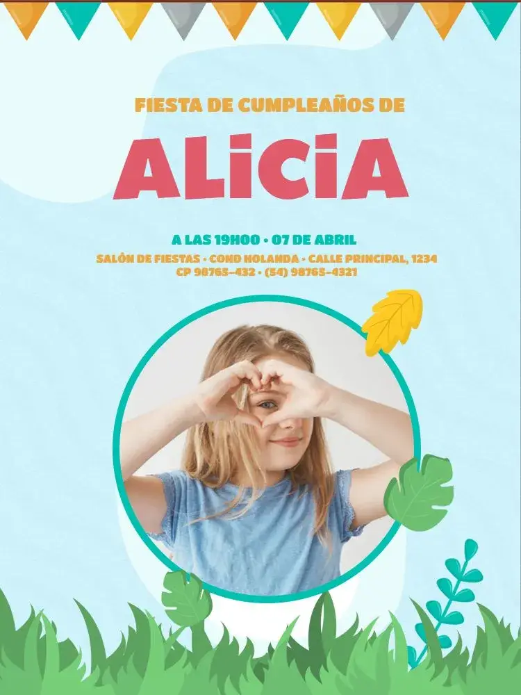 Invitación Infantil Con Foto Celebración