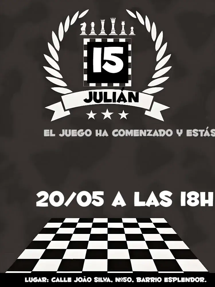 Invitación Tablero de Ajedrez – tema Más buscados ajedrez, juegos de mesa, clásico