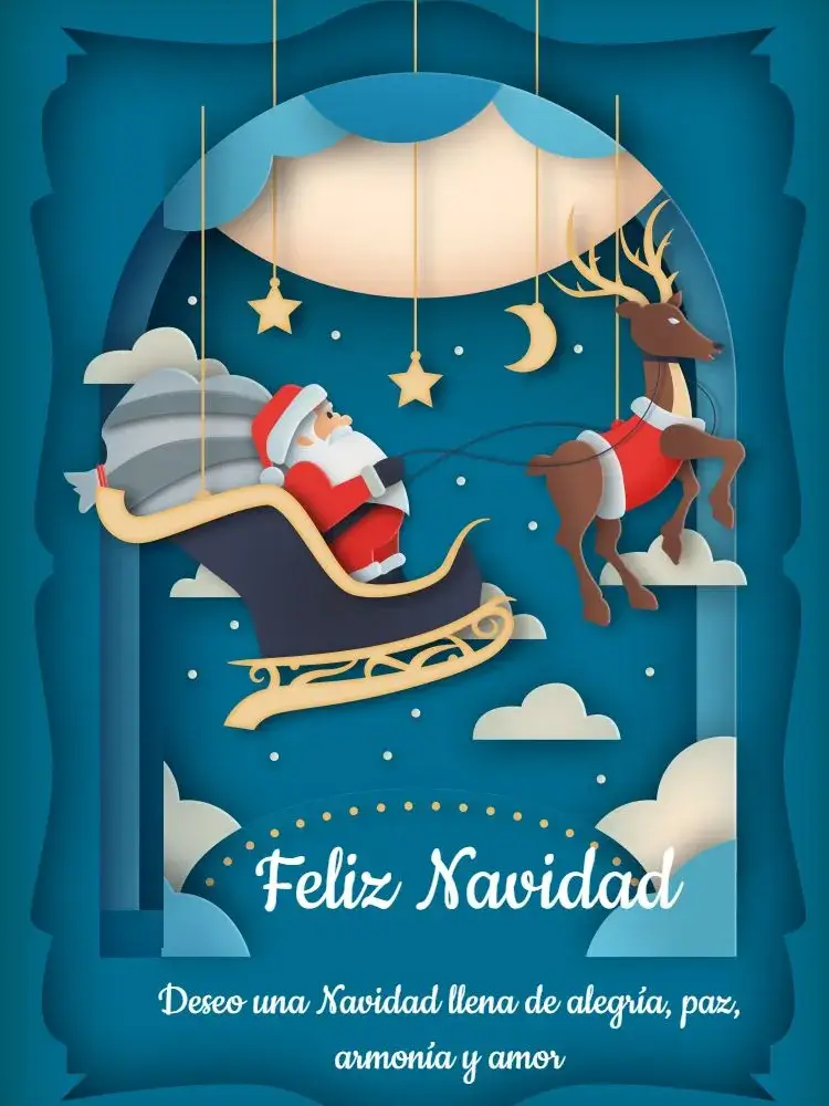 Invitación Tarjeta Feliz Navidad Renos
