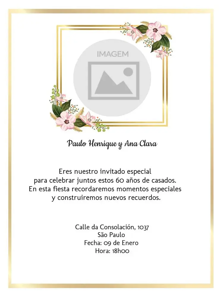 Invitación Bodas De Diamante Digital