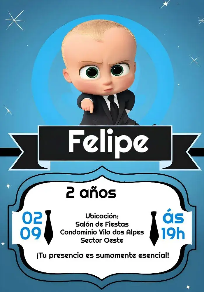 Invitación El Poderoso Jefe Blanco – tema Más buscados blanco, divertido, moderno, infantil, colorido, ilustraciones
