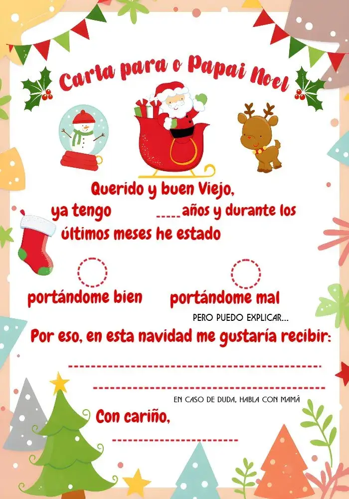 Invitación Carta Para El Papá Noel Celebración
