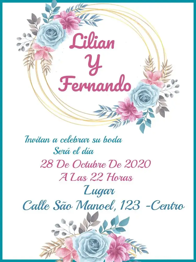 Invitación Boda Floral Hoja – tema Boda floral, romántico, rústico, elegante, moderno, naturales