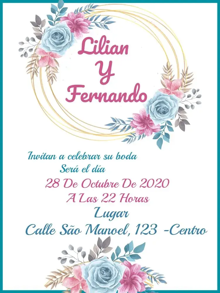 Invitación Boda Floral Hoja