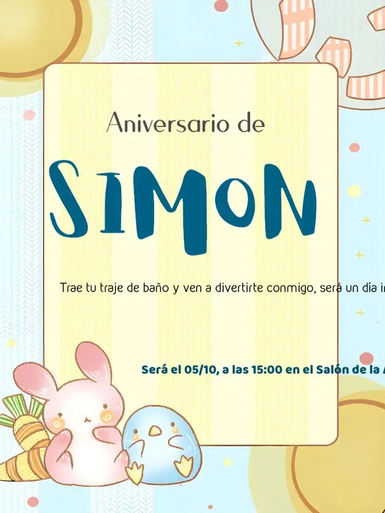 Invitación Infantil Conejito Conejo