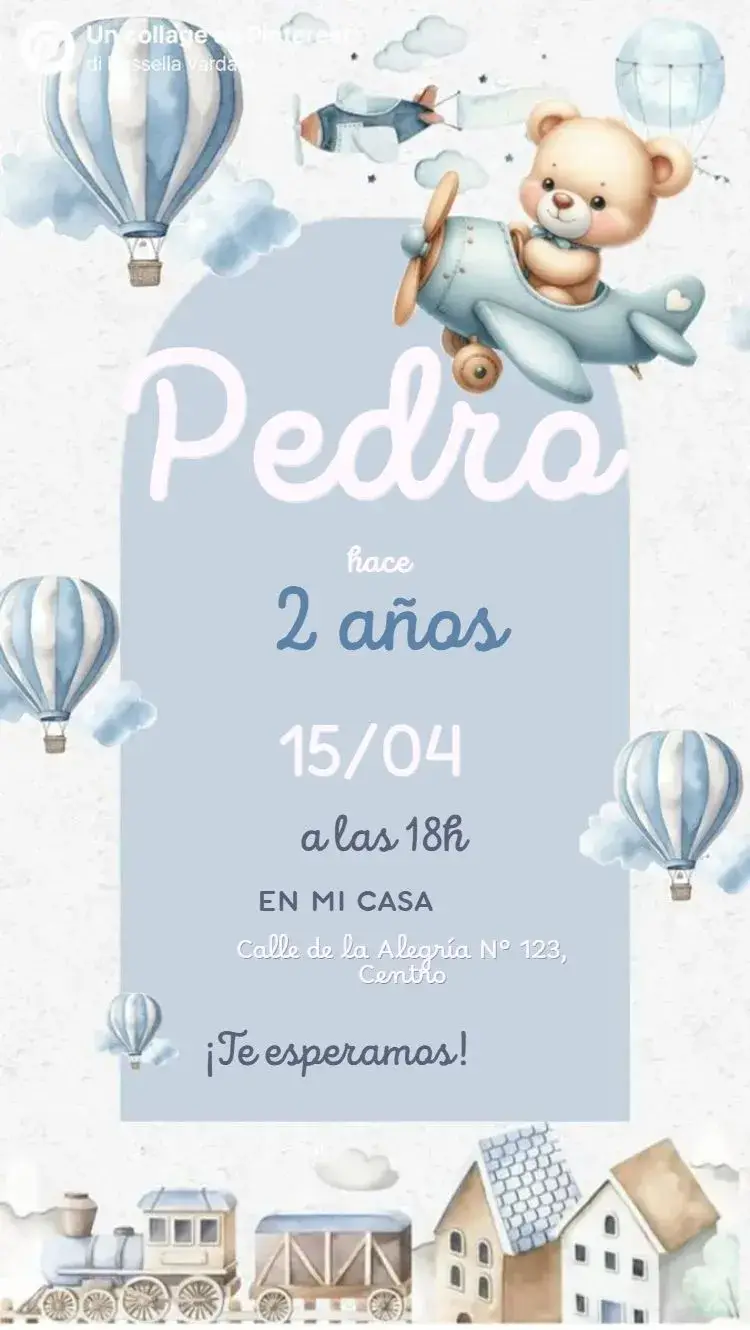 Invitación Oso aviador