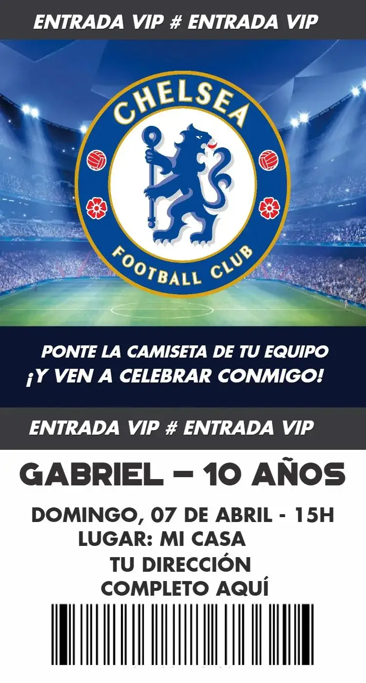 Invitación Chelsea ticket