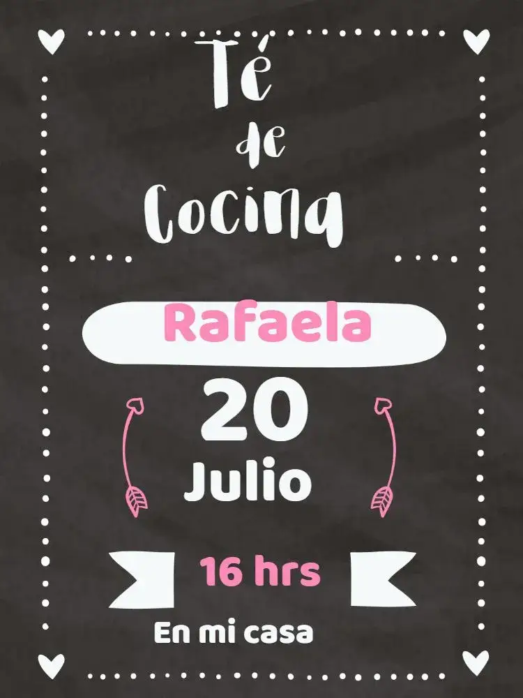 Invitación Despedida de Cocina - Modelo Pizarra Flechas – tema Despedida de Soltera pizarra, flechas, moderno, femenino, elegante, minimalista