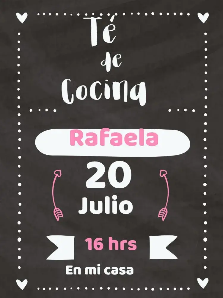 Invitación Despedida de Cocina - Modelo Pizarra Flechas