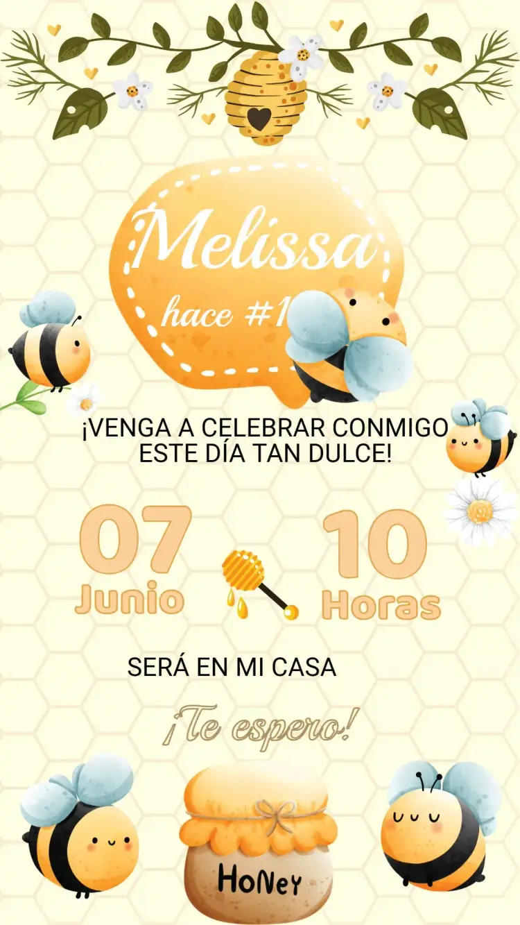 Invitación Cumpleaños Abejita