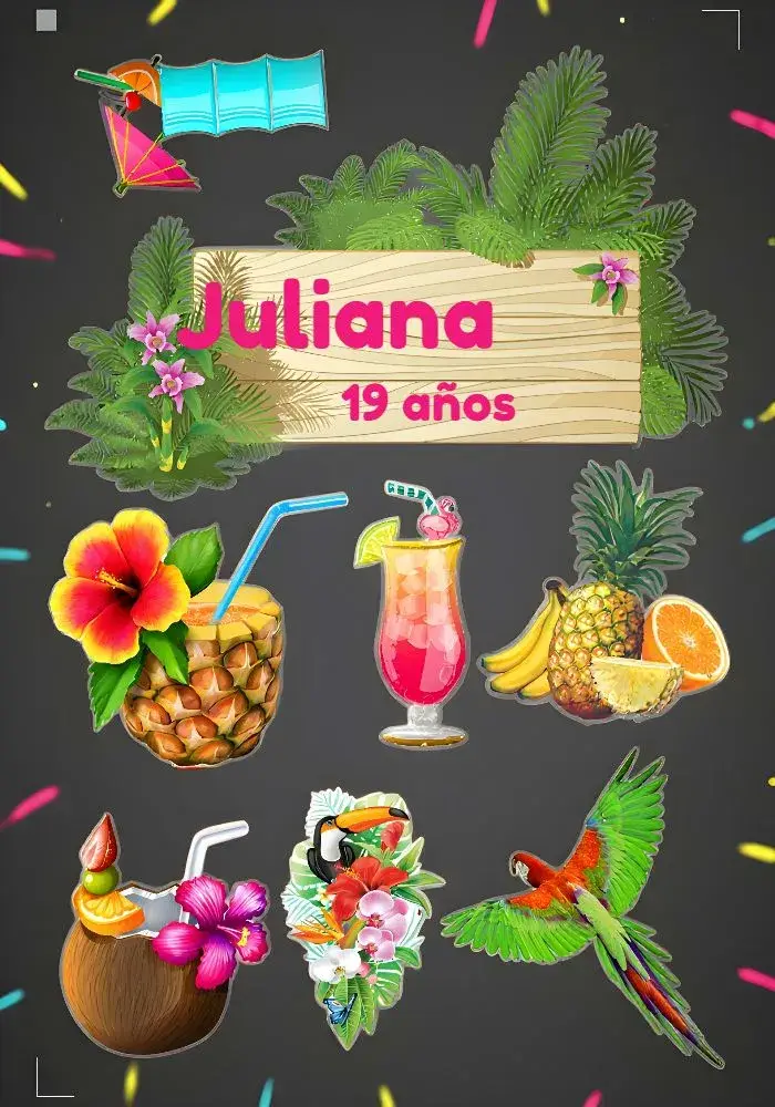 Invitación Topo De Pastel Tropical Amarillo