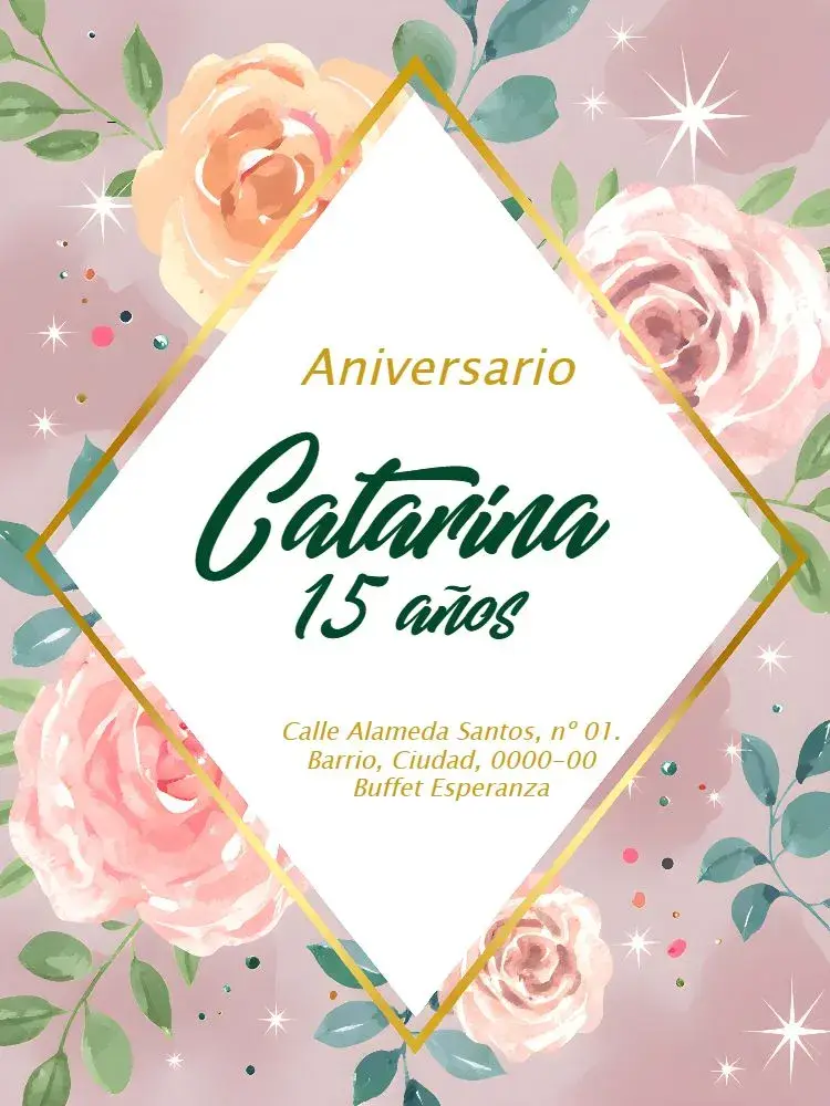 Invitación 15 Años Floral Delicado