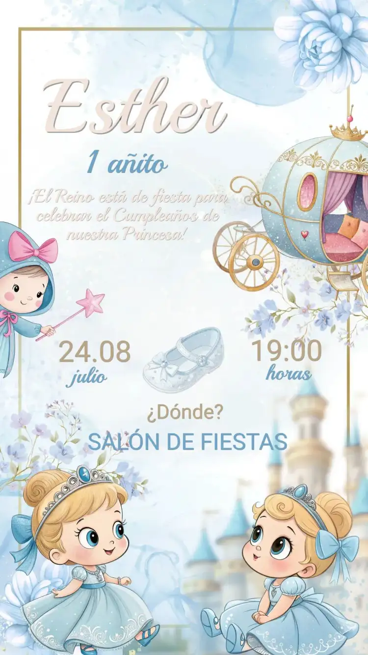 Invitación Cumpleaños Cenicienta