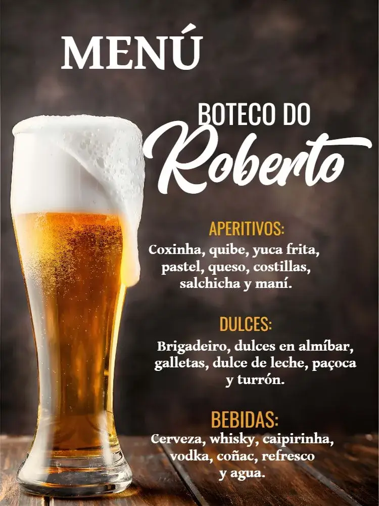 Invitación Menú De Boteco Churrasco