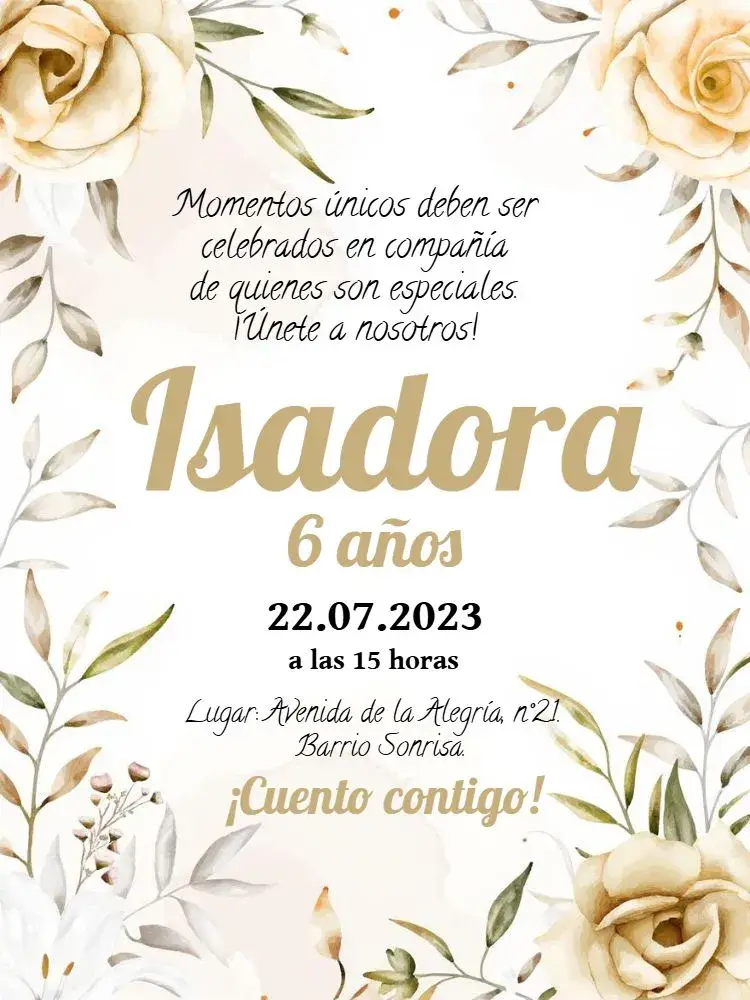 Invitación Floral Delicado