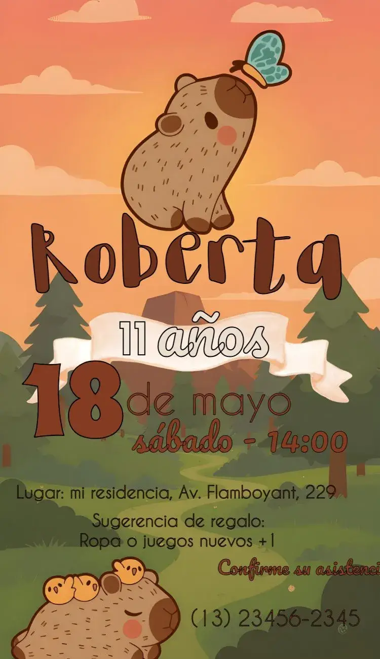 Invitación Capivara Fiesta