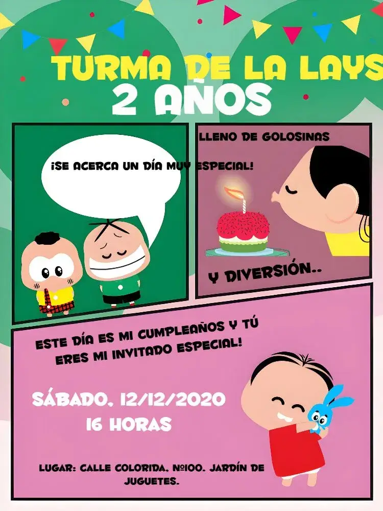 Invitación Turma Da Mónica Toy Negro editable y personalizable