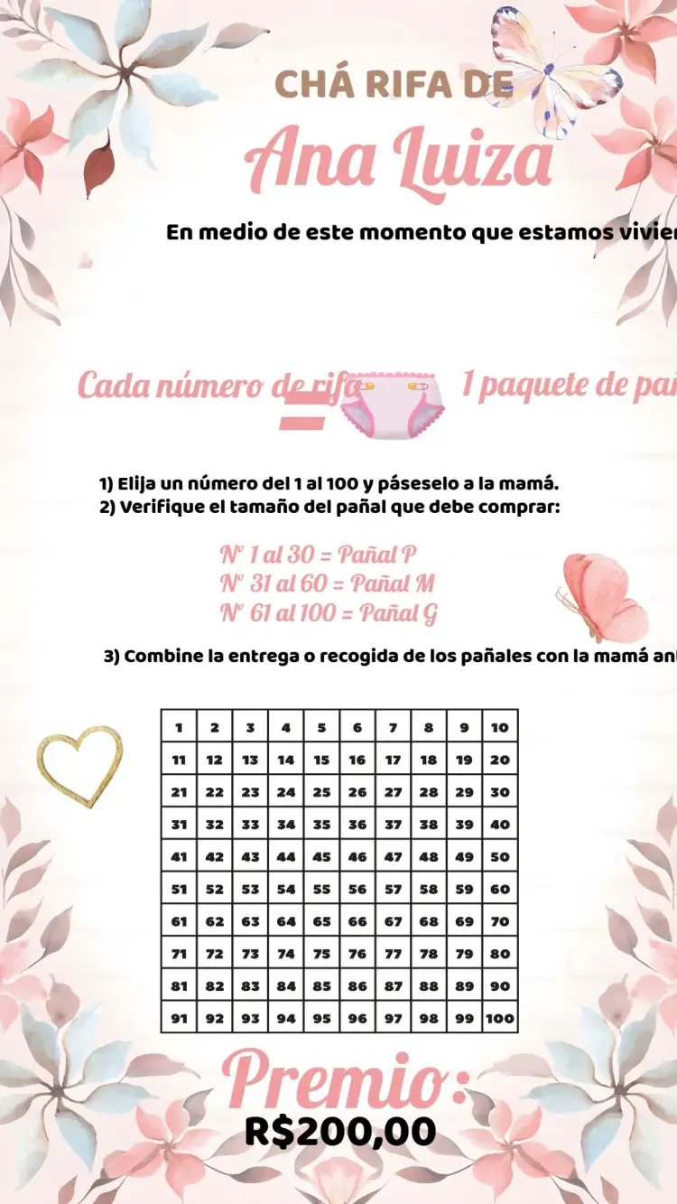 Invitación Té de Rifa Floral /