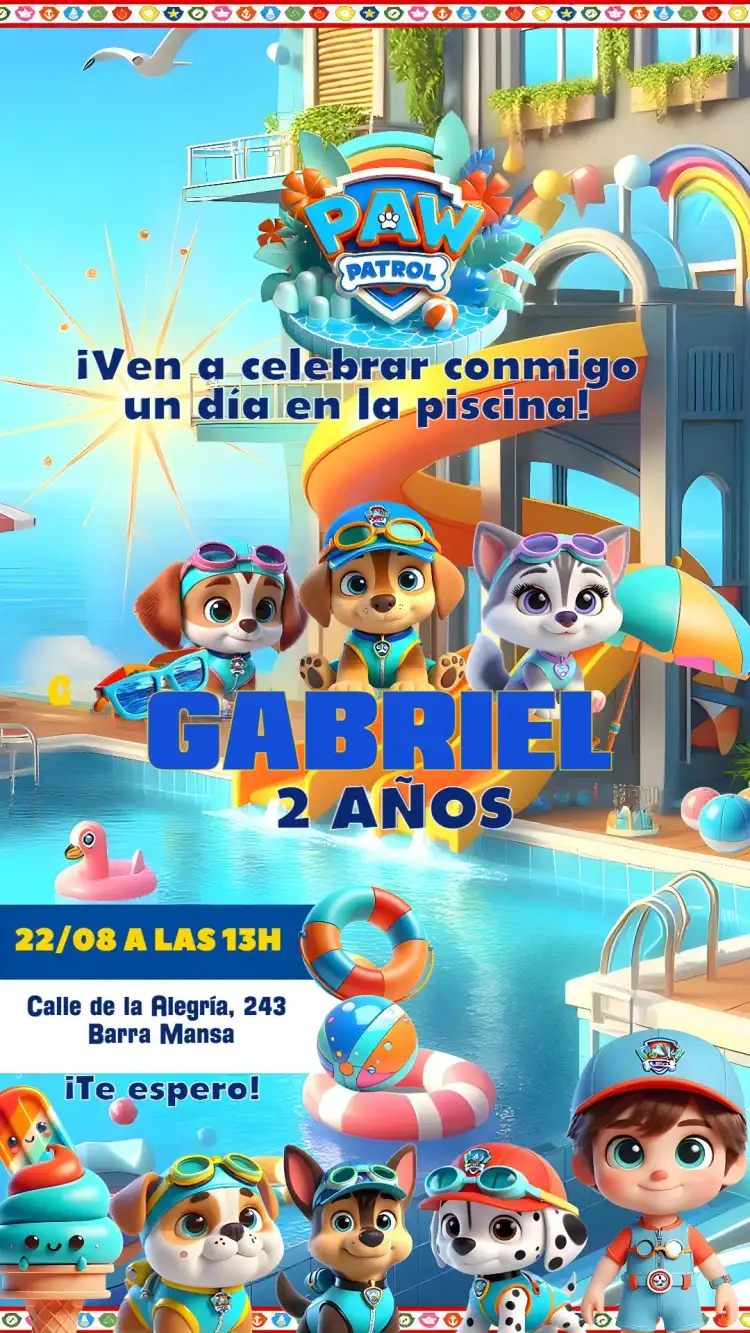 Pool Party Patrulla Canina Infantil
