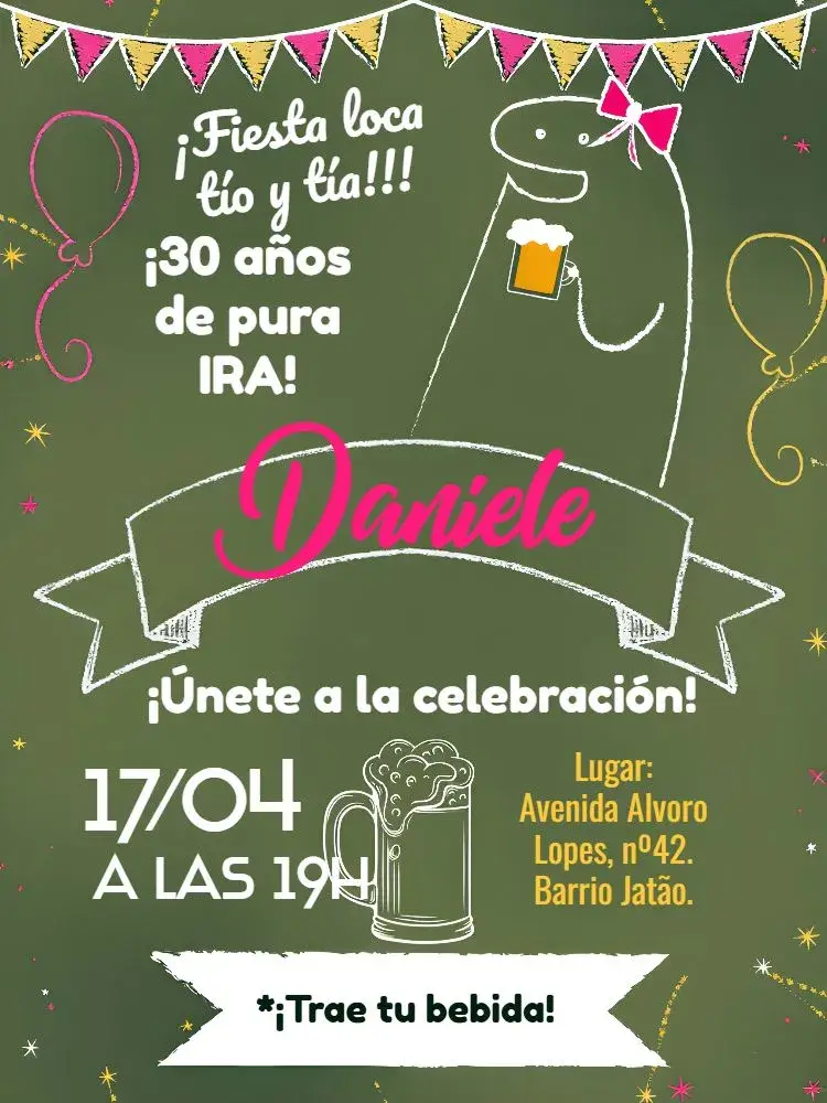 Invitación Pizarra Flork 20