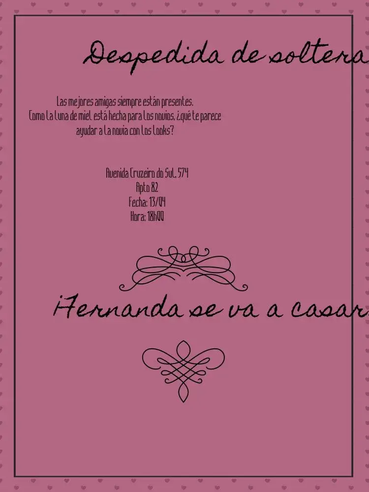 Invitación Despedida De Soltera Celebración