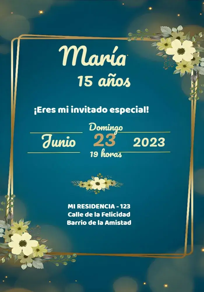 Invitación 15 Años Naranja