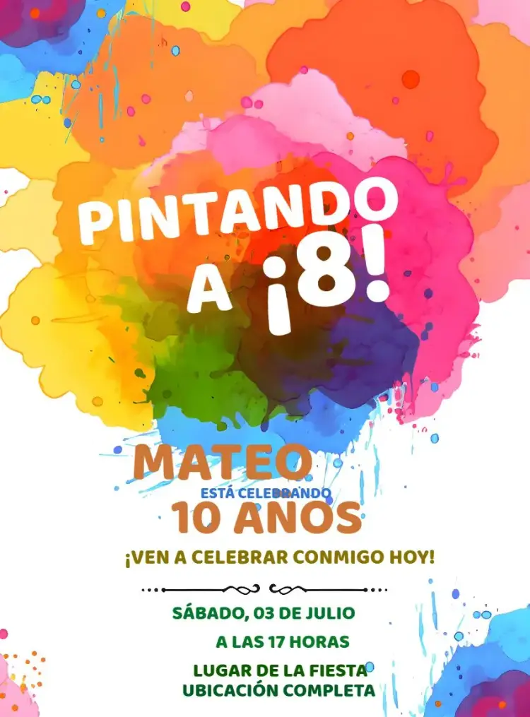 Invitación Pintando El 7 - Acuarela Siete