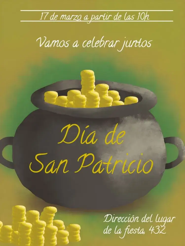 Invitación Día De San Patricio Celebración – tema Fechas Conmemorativas verde, irlandés, vintage, festivo, moderno