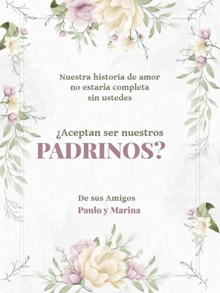 Boda Para Padrinos Floral Elegante