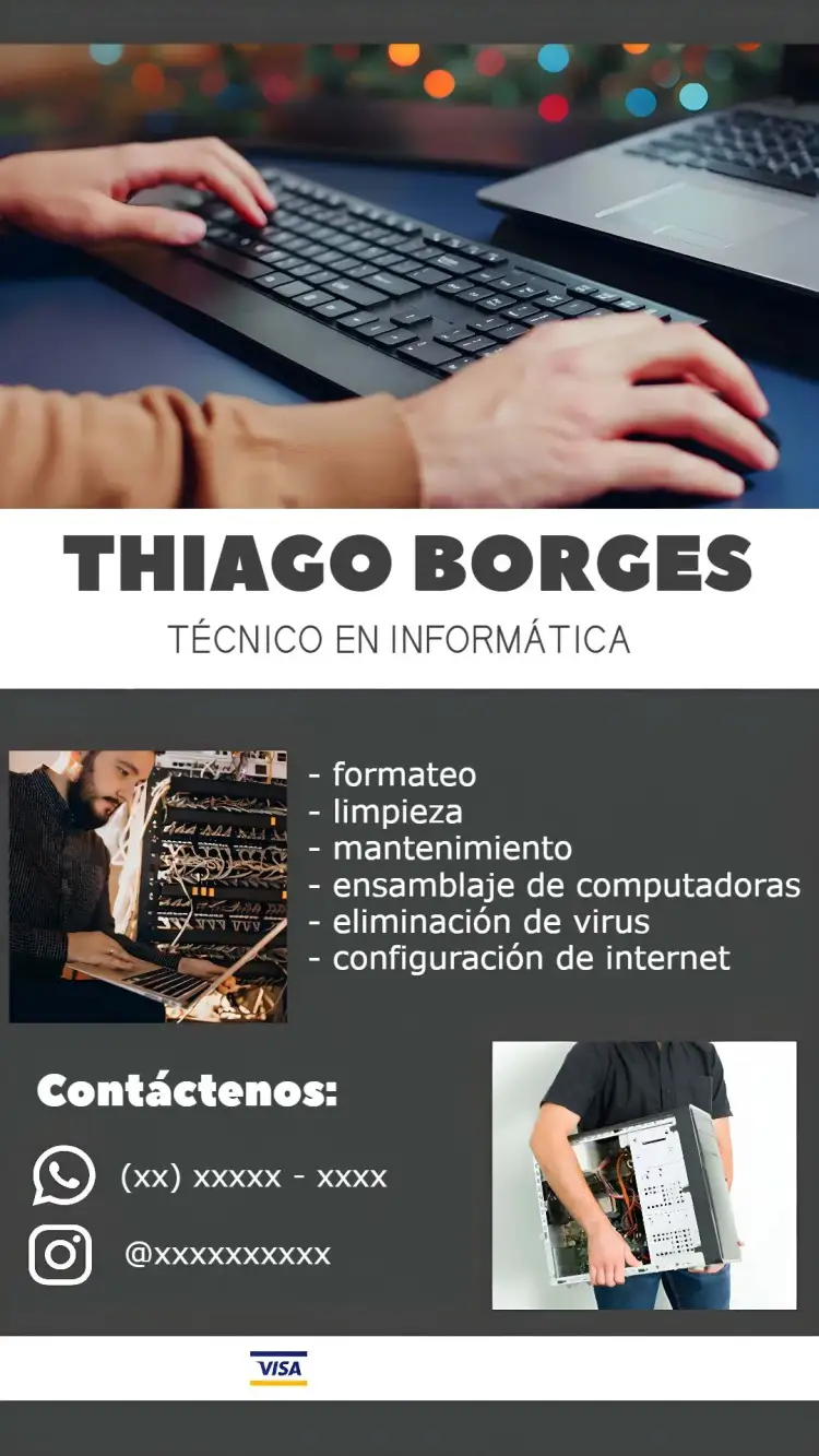 Invitación Tarjeta De Visita Técnico En Informática Informatica – tema Más buscados minimalista, moderno, tecnológico, gris, elegante