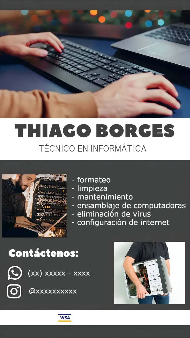 Invitación Tarjeta De Visita Técnico En Informática Informatica