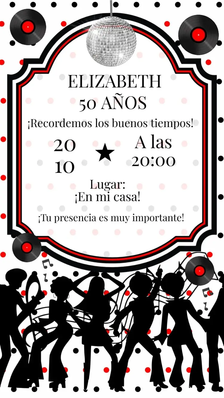 Invitación Años 60 70