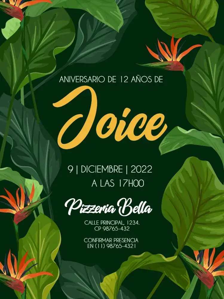 Invitación Tropical Infantil Oscuro Niño – tema Cumpleaños Infantil tropical, verde, delicado, moderno, oscuro, naturaleza
