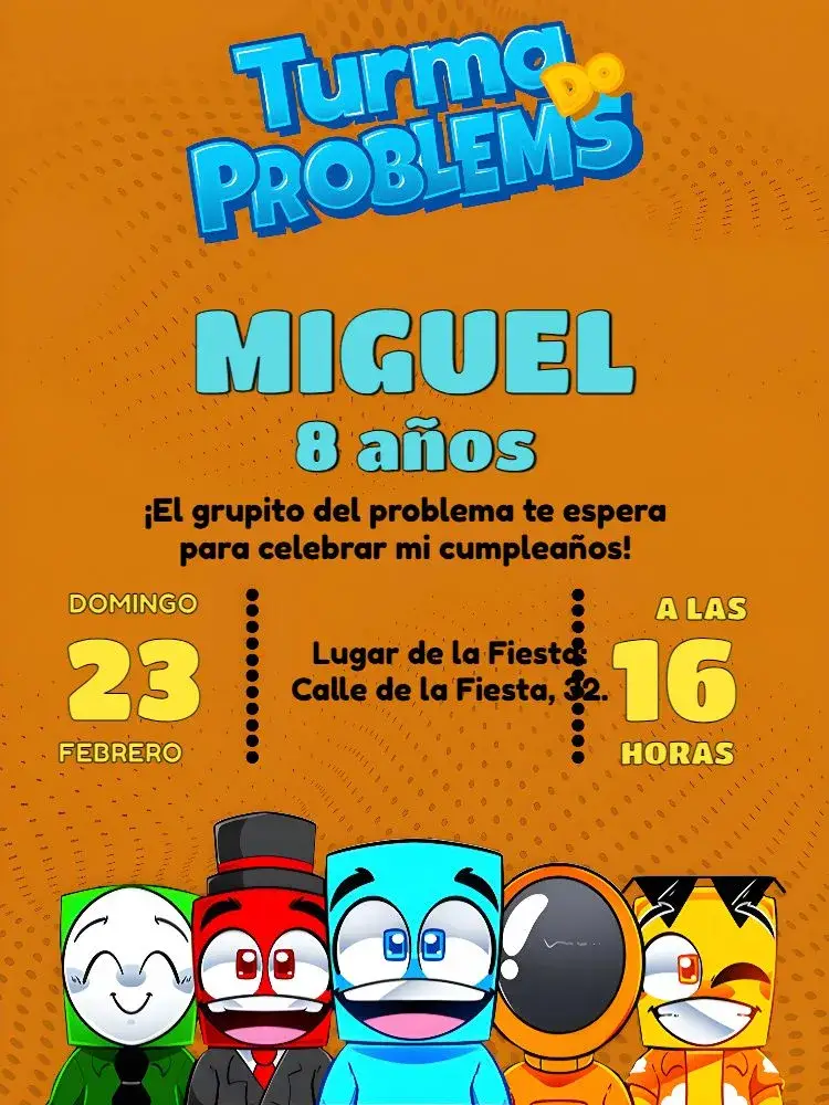 Invitación Turma Da Problema Youtube